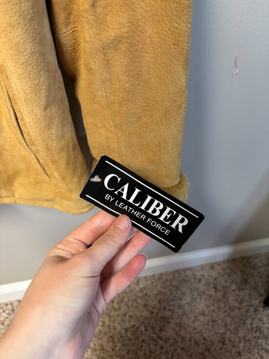 Caliber Vintage Leather Shearling Jacket Camel Brown NWT - Picture 2 of 8